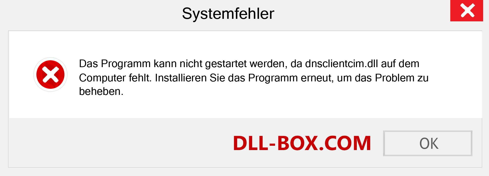 dnsclientcim.dll-Datei fehlt?. Download für Windows 7, 8, 10 - Fix dnsclientcim dll Missing Error unter Windows, Fotos, Bildern